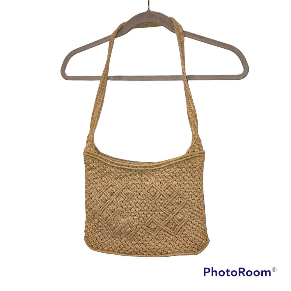Intercontinental Vintage Offwhite Macrame Boho Ba… - image 1